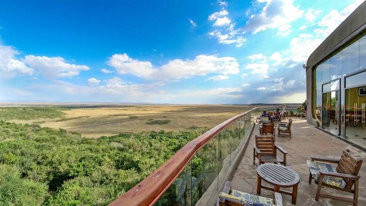 An infinity pool overlooking the savannah from a safari lodge